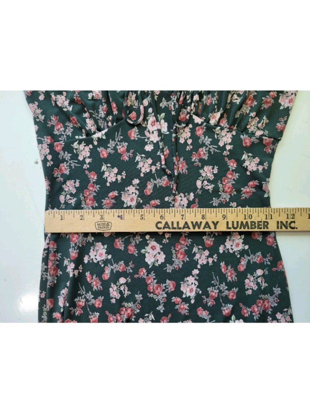 Womens Dark Floral Fairy Grunge Babydoll Top Size S Green Y2K Forest Earthy - Picture 4 of 12